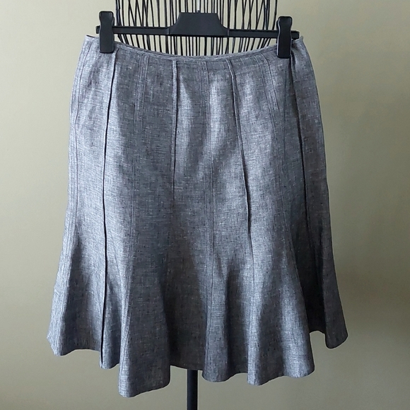 100% Linen skirt, size 12, grey color, "Mario Serrani", made in Italy - Picture 1 of 6